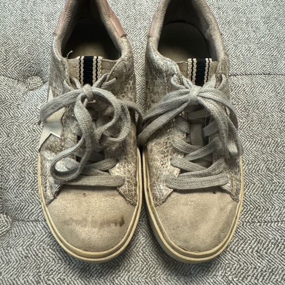ShuShop Beige and Gray Women's Sneakers - Picture 1 of 4